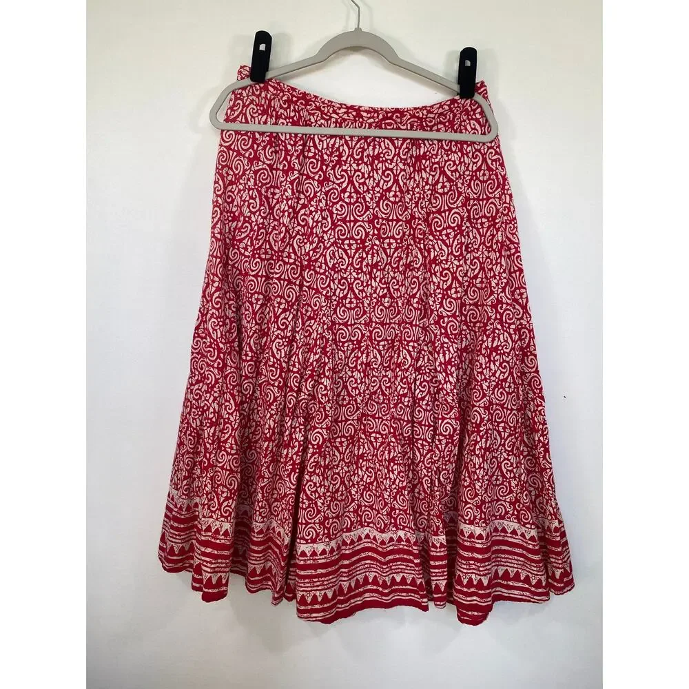 Red & White Boho Skirt Size Small/Medium
